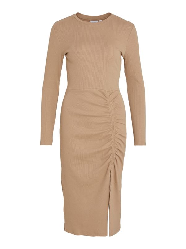 Klänningar / Tunikor - Viribena slit midi dress – Savannah tan